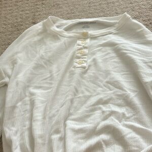 american eagle waffle button long sleeve